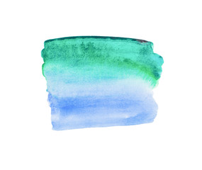 watercolor ombre stripe background, element isolated on white color . hand draw illustration for text, tag,package, print, invitation . color like blue, pink, magenta, violet,azure,green, emerald 