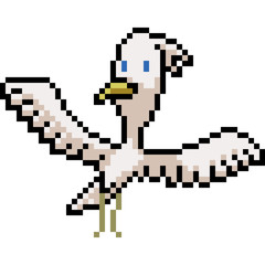 vector pixel art egret