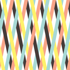 Entwined oblique stripes. Seamless vector pattern.