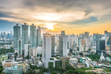 Naklejka na ściany i meble Cityscape of Bangkok, Thailand