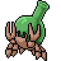 Fototapeta premium vector pixel art hermit crab
