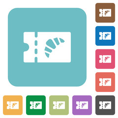 Bakery discount coupon rounded square flat icons