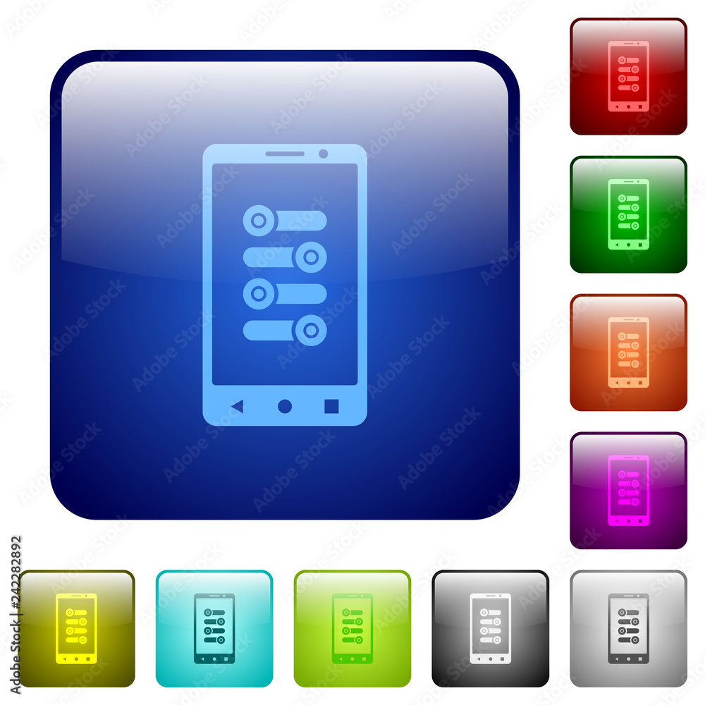 Poster mobile fine tune color square buttons