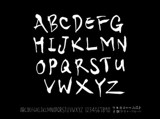 Obraz premium 벡터 문자 / 손으로 쓴 글씨체