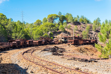 Remains of the old mines of Riotinto in Huelva (Spain)