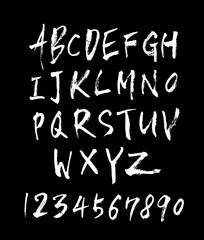 Obraz premium 벡터 문자 / 손으로 쓴 글씨체