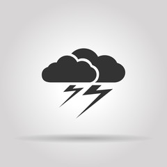 Storm Black Icon. Isolated Object. Vector Illustration. EPS 10