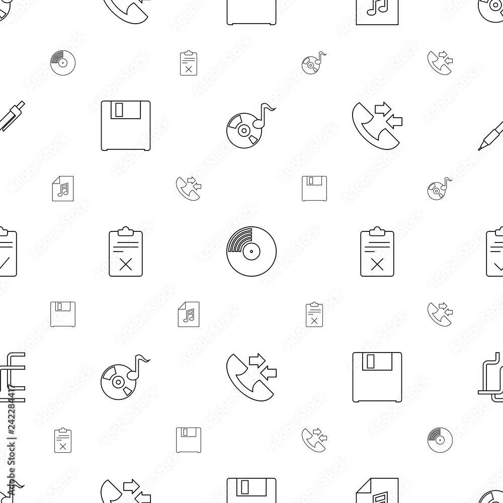 Poster information icons pattern seamless white background