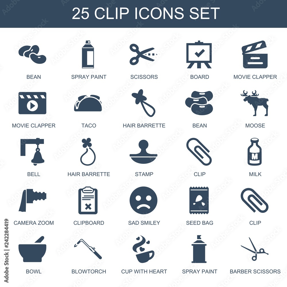 Wall mural clip icons