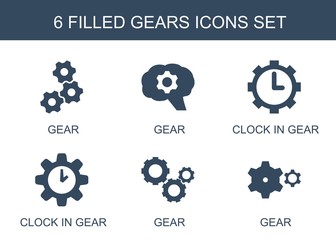 6 gears icons