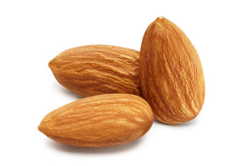 Almonds, isolated on white background