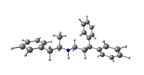 Prenylamine molecular structure isolated on white