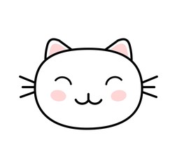 Kawaii style cute cat vector