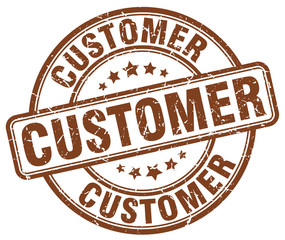 customer brown grunge round vintage rubber stamp