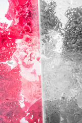 Water drops on glass and beautiful flowers / beauty fashion poster background material