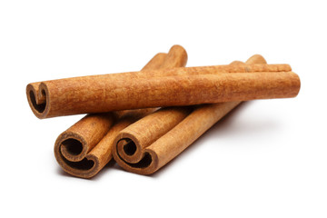 Cinnamon sticks, isolated on white background