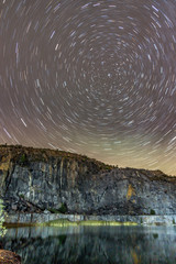 Circumpolar night shot on top of slate mine