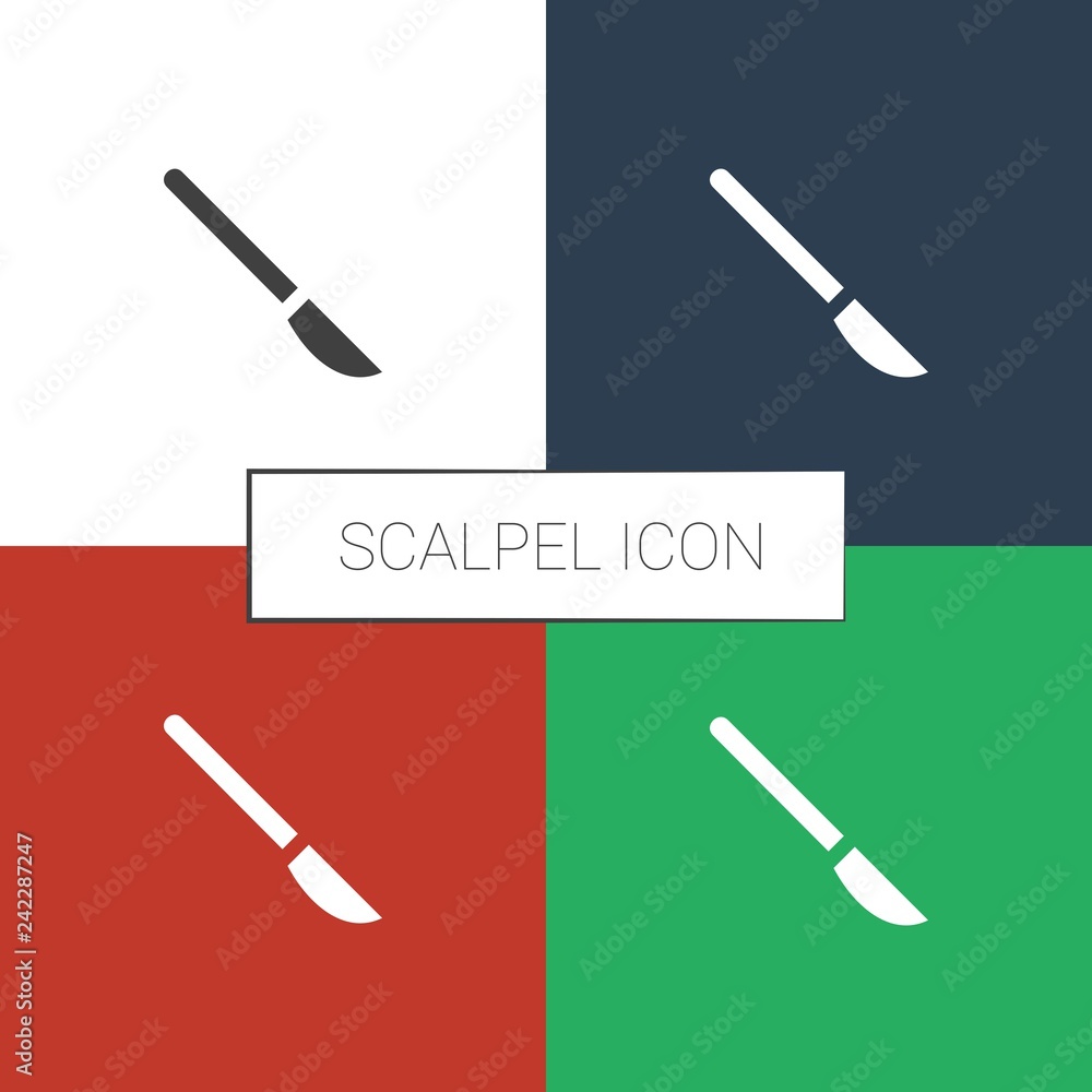 Poster scalpel icon white background