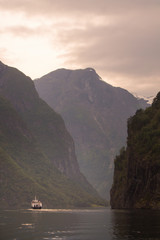 Aurlandsfjorden and Nærøyfjord, two of the most remarkable arms of the Sognefjorden (Fjord of Dreams) at Norway.