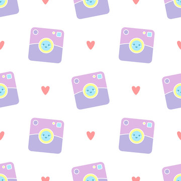 Camera polaroid cute pattern