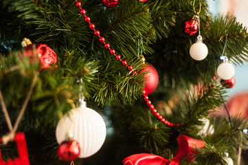 Obraz na płótnie Canvas A Christmas new year tree decorations
