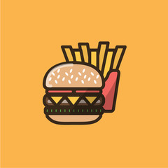 Burger and fries icon
