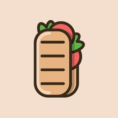 Ciabatta sandwich icon