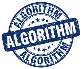 algorithm blue grunge stamp