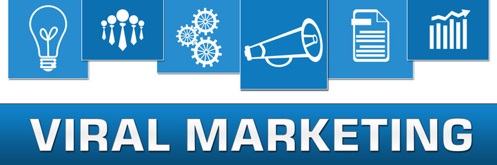 Viral Marketing Business Symbols Blue On Top Horizontal 
