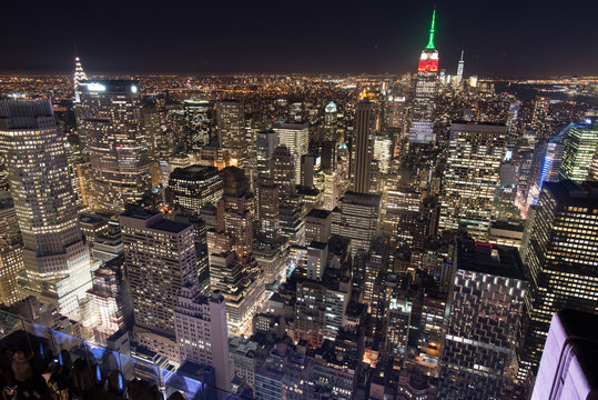 Empire State Building during Columbus Day