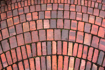 Red paving stones cobbles background