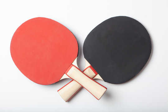 Table tennis bats isolated on white background