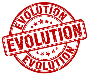 evolution red grunge stamp