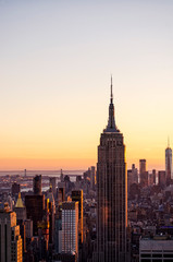 Fototapeta na wymiar Manhattan, New York at Sunset