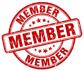 member red grunge round vintage rubber stamp