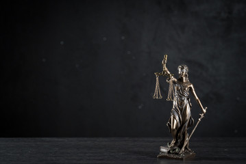Law and Justice Symbols on dark background