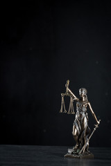  Goddess of justice on a beautiful black background. the subject of law - 242296240