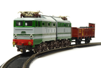 Fototapeta na wymiar model train isolated on white