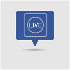 Live viewing, blue social media message notification popup