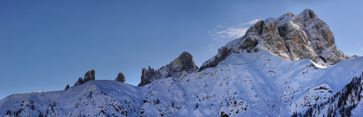 The dolomitic mountain group of Pale di San Martino near San Martino di Castrozza. Trentino Alto-Adige in Italy.