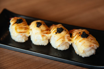 Japanese food - Shrimp Sushi (Shrimp rice ball)