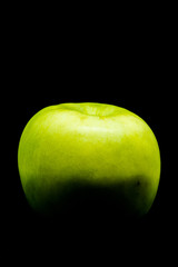 apple on black background, isolate