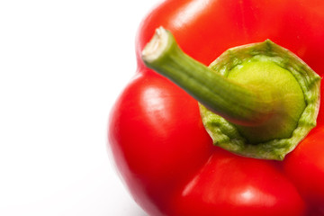 Red bell pepper isolated on white.