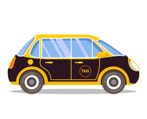 Indian taxi traditional. Vehicle city India. Flat vector cartoon car.