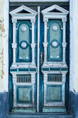 Retro architexture element old aged weathered door