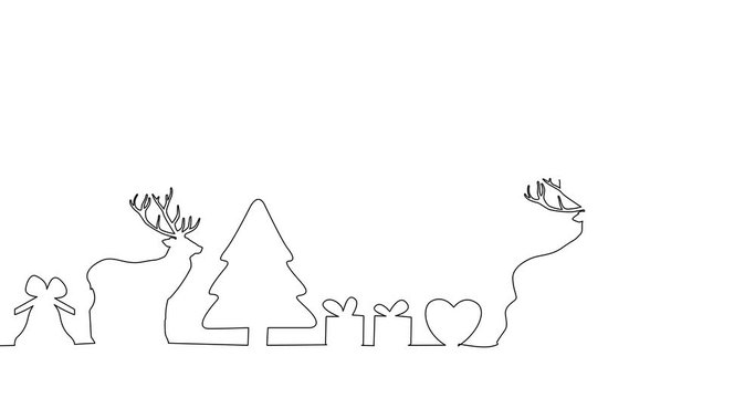 a christmas animation with only one line