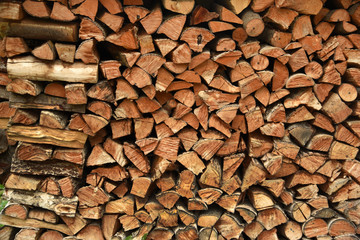 The texture of the chopped wood