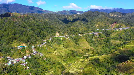 Fototapeta na wymiar rice terraces in aerial view, Philippines