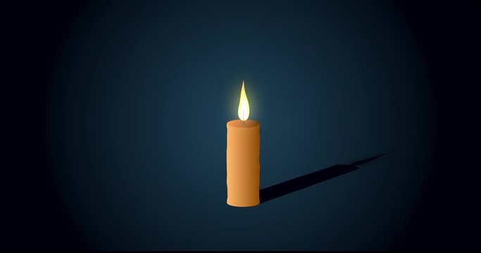an animated candle in a dark room