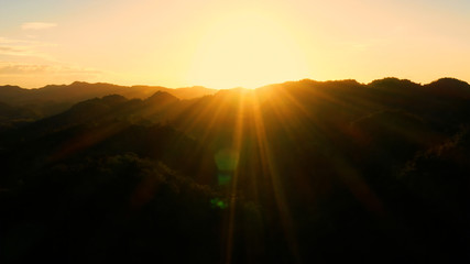 sunset in aerial view, Bohol Philippines
